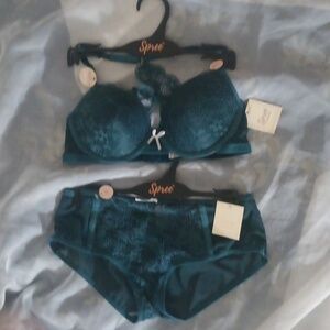 Spree Intimates Teal Lace Bra